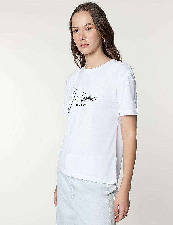 Embroidered Round Neck T-Shirt