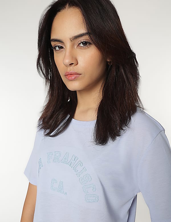 Embroidered Round Neck Tshirt