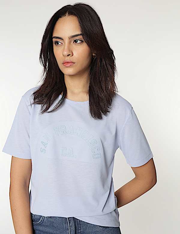 Embroidered Round Neck Tshirt