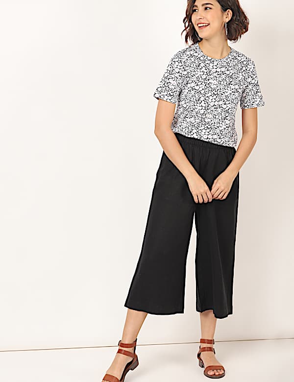 Pure Cotton Floral Straight Fit T-Shirt - CY