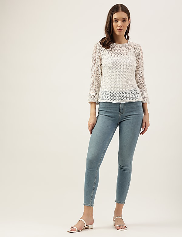 Embroidered Round Neck Blouse