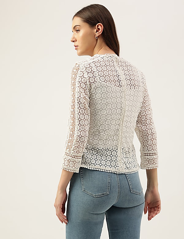 Embroidered Round Neck Blouse