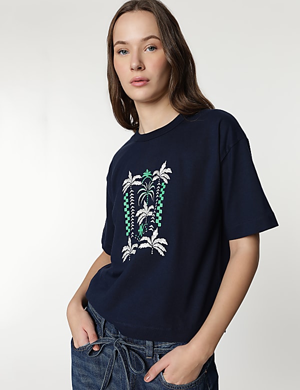 Pure Cotton Tropical Printed T-Shirt