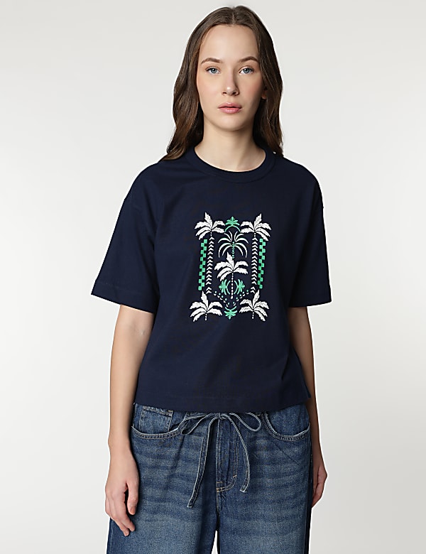 Pure Cotton Tropical Printed T-Shirt