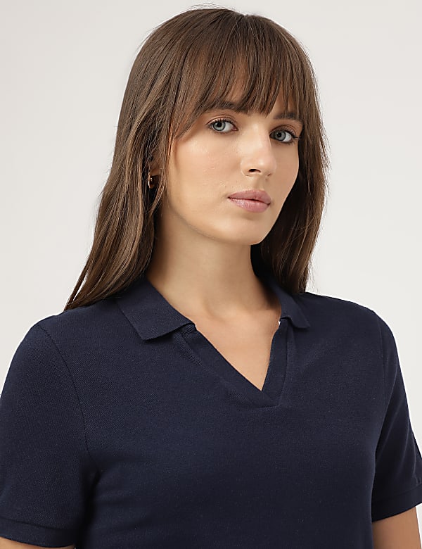 Polo Collar Plain T-shirt