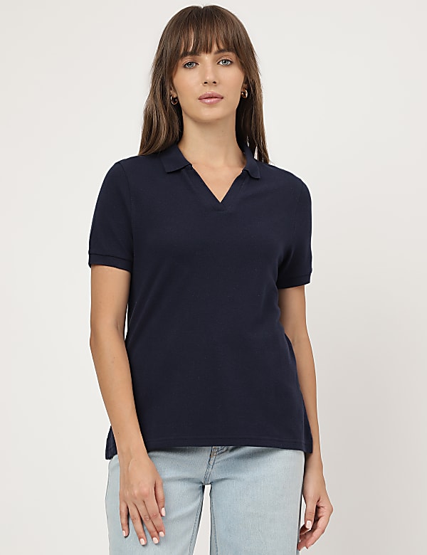 Polo Collar Plain T-shirt