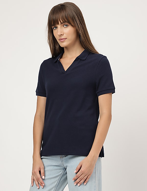 Polo Collar Plain T-shirt