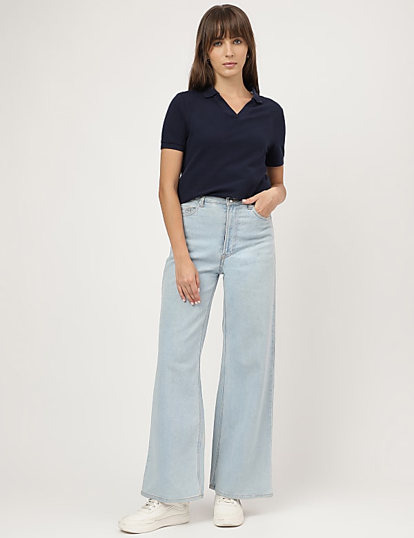 Polo Collar Plain T-shirt