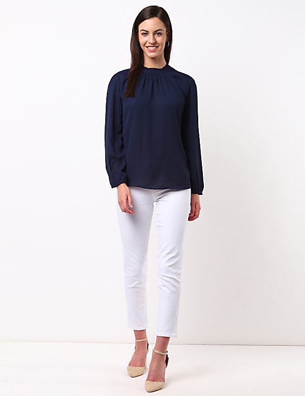 High Neck Jersey Top
