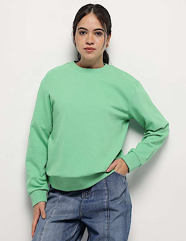 Crew Neck Plain Sweatshirt