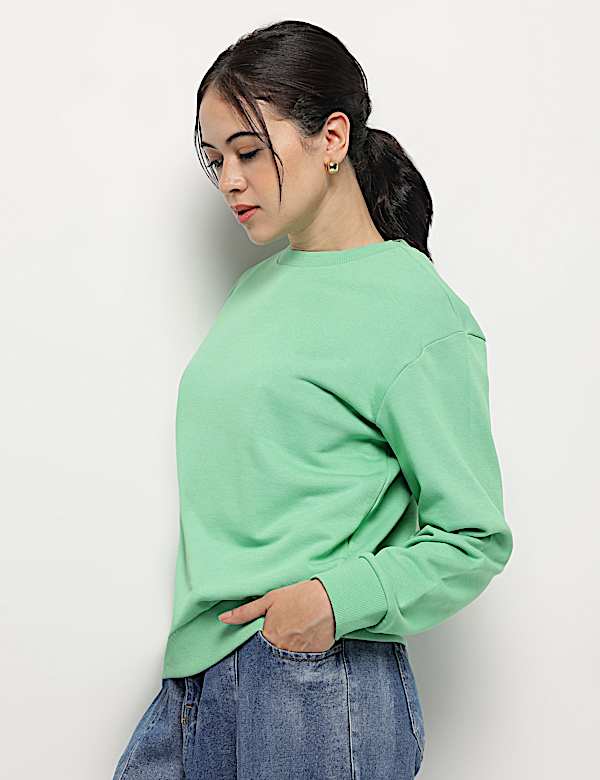 Crew Neck Plain Sweatshirt