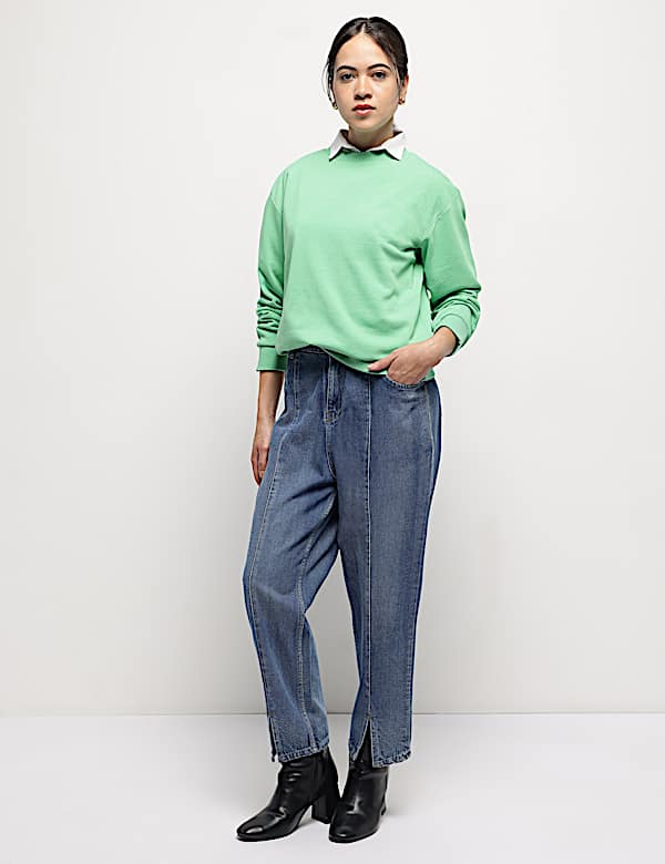 Crew Neck Plain Sweatshirt