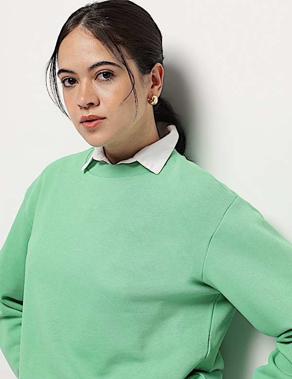 Crew Neck Plain Sweatshirt