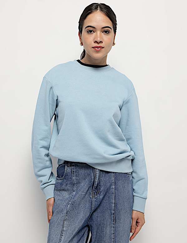 Crew Neck Plain Sweatshirt