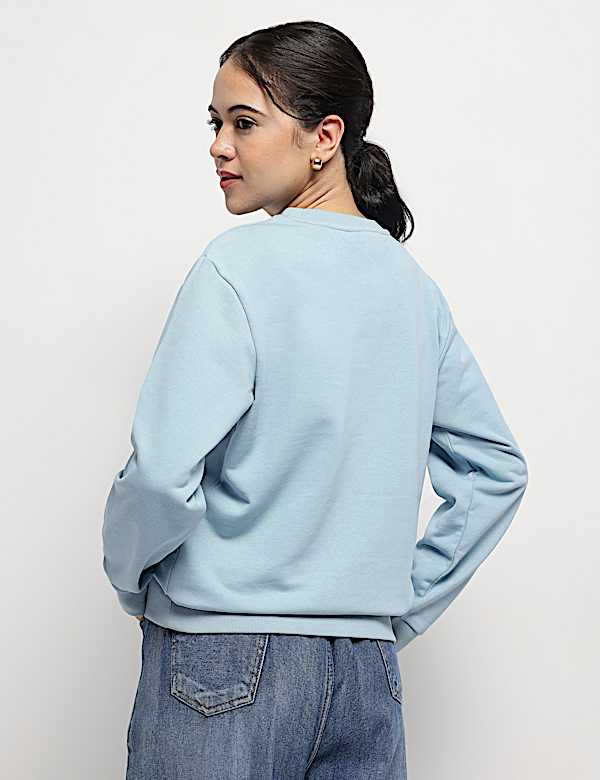Crew Neck Plain Sweatshirt