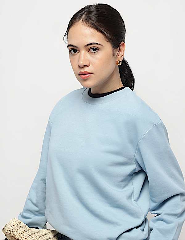 Crew Neck Plain Sweatshirt