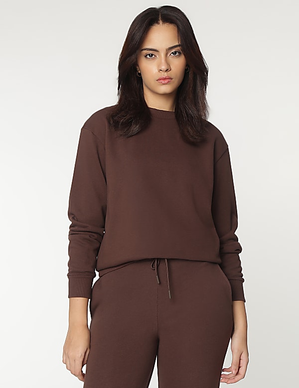 Crew Neck Plain Sweatshirt