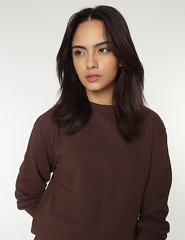 Crew Neck Plain Sweatshirt
