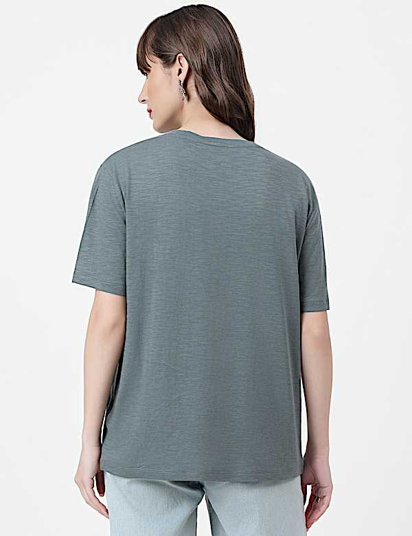 Cotton Rich Plain Crew Neck T-Shirt
