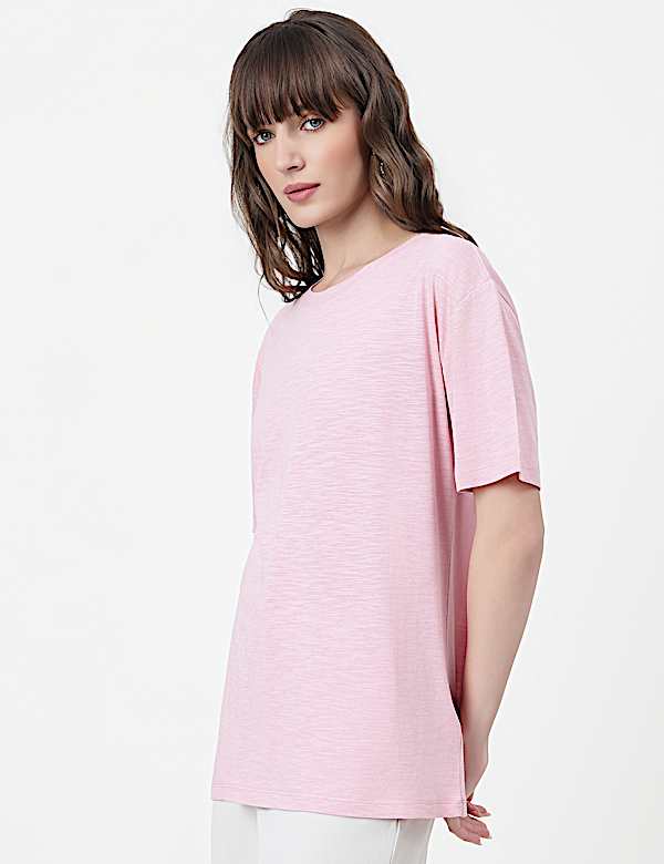 Cotton Rich Plain Crew Neck T-Shirt
