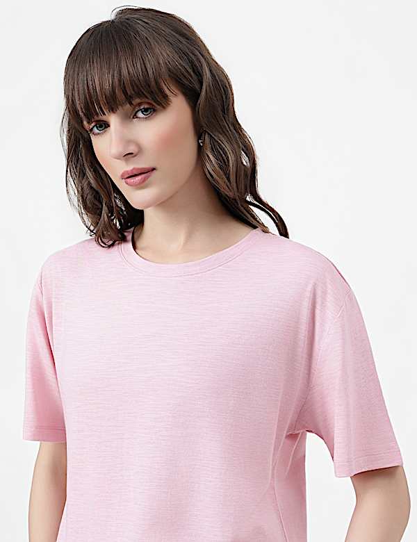 Cotton Rich Plain Crew Neck T-Shirt
