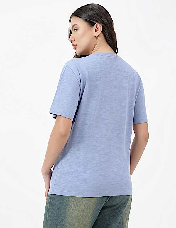 Cotton Rich Plain Crew Neck T-shirt