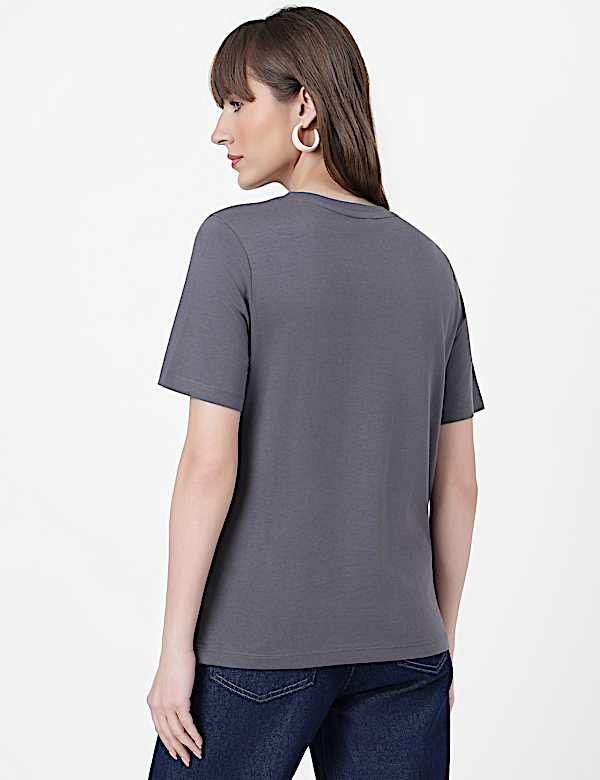 Pure Cotton Typography Crew Neck T-Shirt