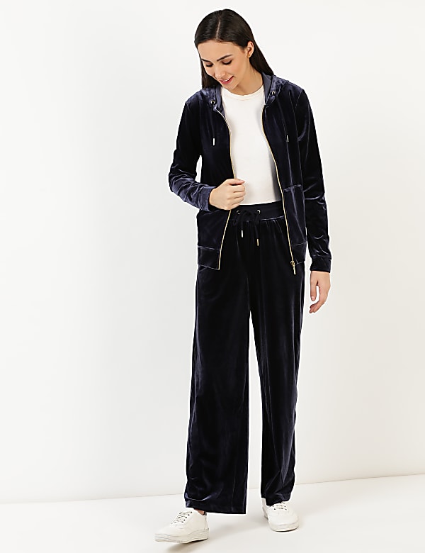 Velour Zip Up Hoodie