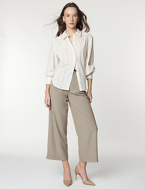 Pure Cotton Striped Spread Collar Shirt
