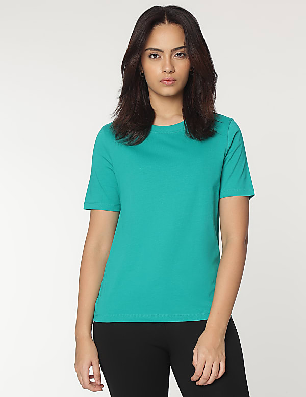 Pure Cotton Crew Neck T-Shirt