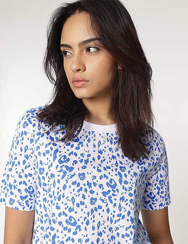 Cotton Rich Crew Neck Printed T-shirt