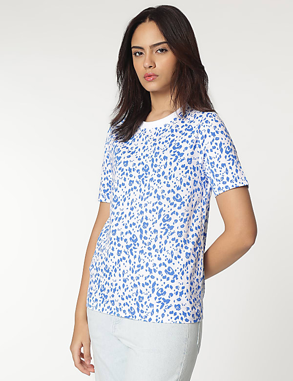 Cotton Rich Crew Neck Printed T-shirt