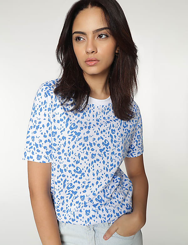 Cotton Rich Crew Neck Printed T-shirt