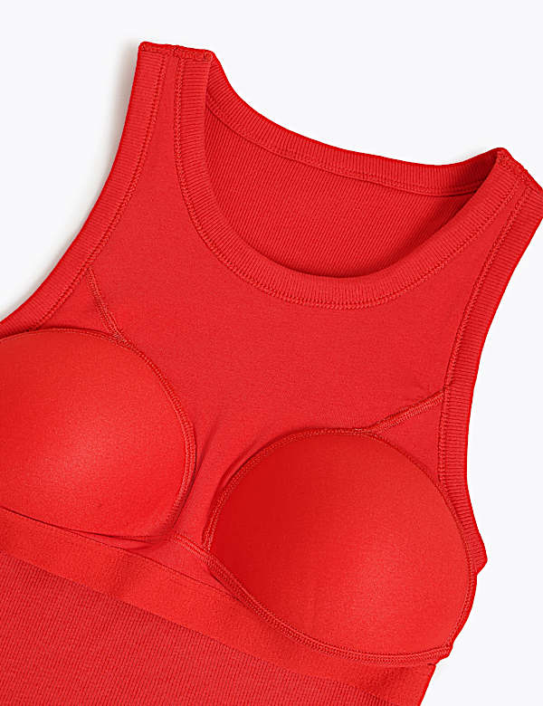 Cotton Rich Ribbed Fitted Bra Vest
