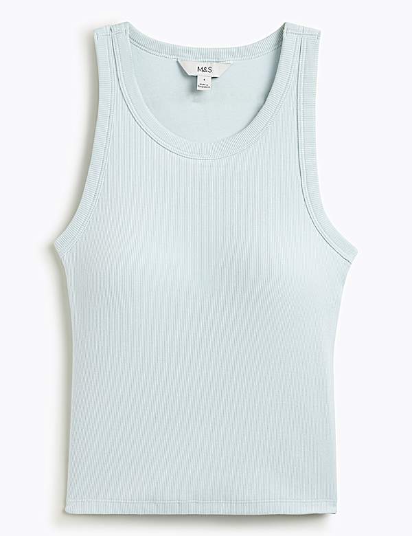 Cotton Rich Ribbed Fitted Bra Vest