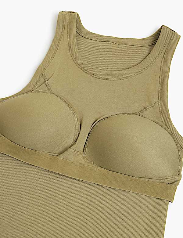 Cotton Rich Ribbed Fitted Bra Vest