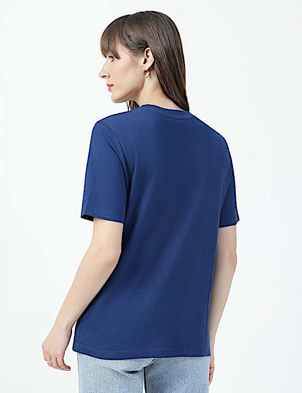 Pure Cotton Typographic Crew Neck T-shirt