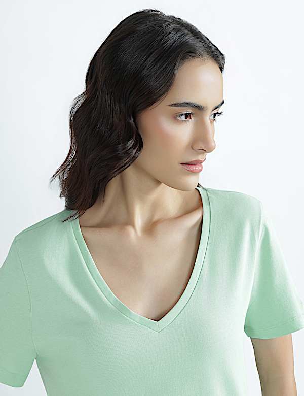 Pure Cotton V-Neck T-Shirt