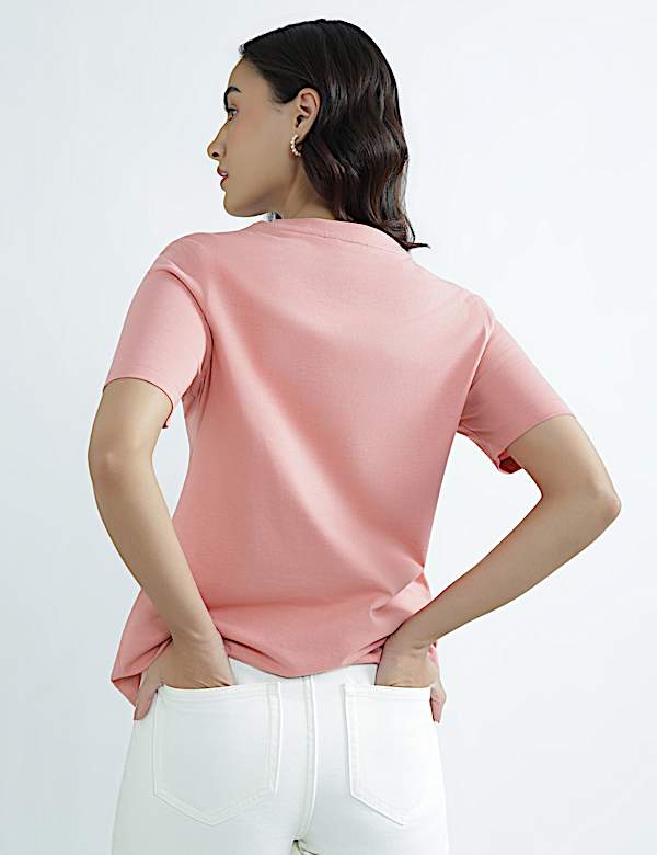 Pure Cotton Round Neck Graphic Print T-Shirt