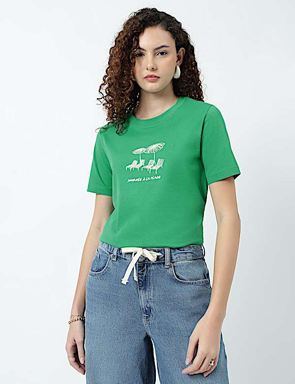 Pure Cotton Graphic Print T-Shirt