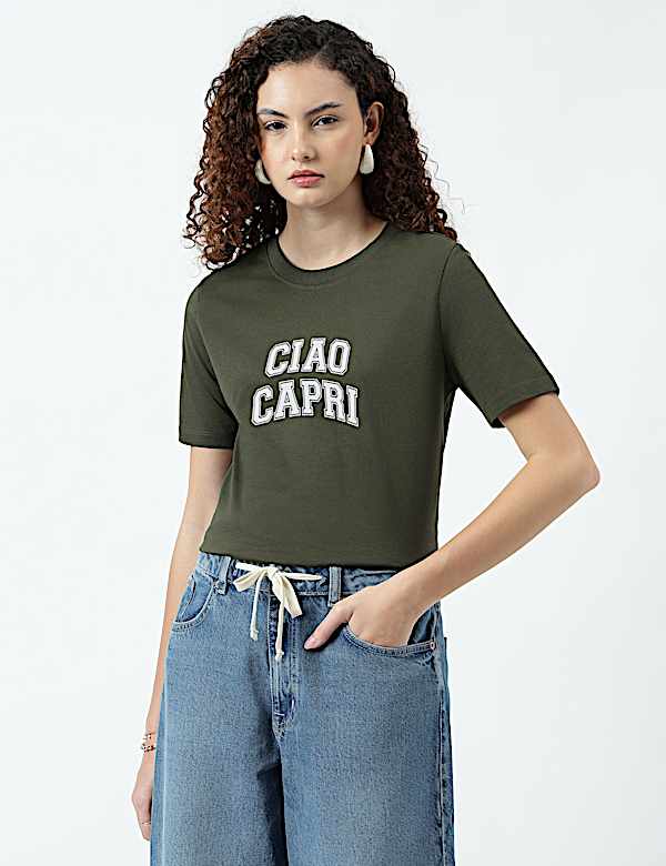 Pure Cotton Graphic Print T-Shirt