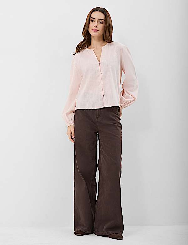 Pure Cotton Balloon Sleeve Top