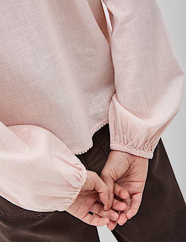 Pure Cotton Balloon Sleeve Top