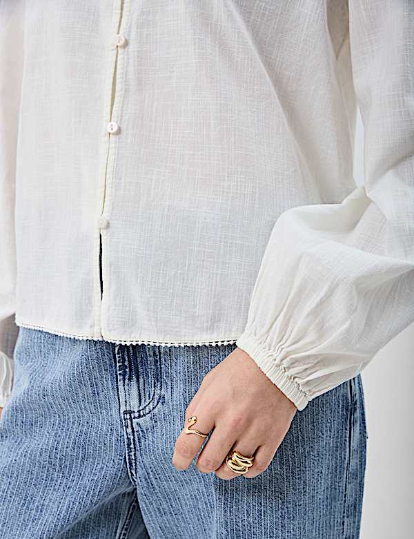 Pure Cotton Balloon Sleeve Top