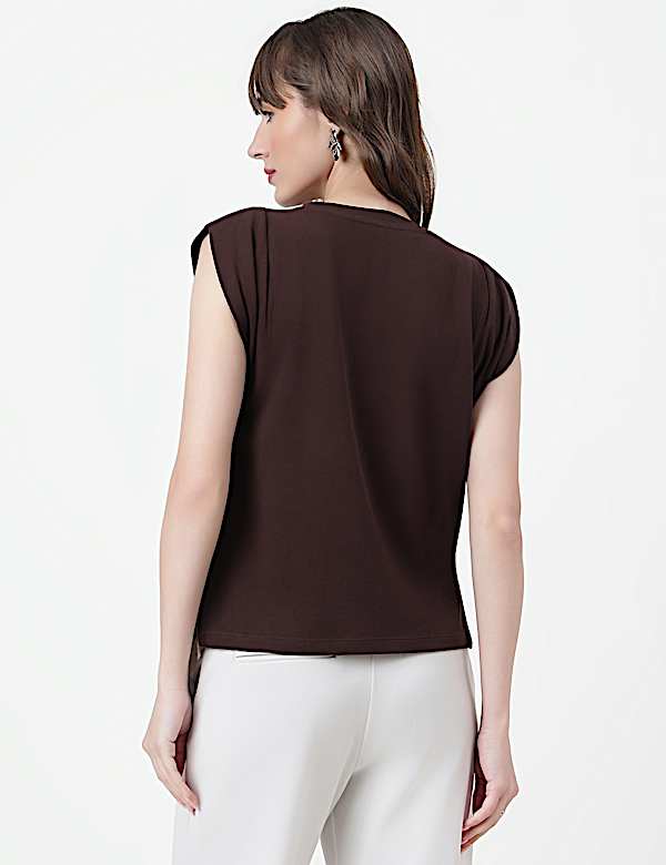 Pure Cotton Plain Crew Neck Top