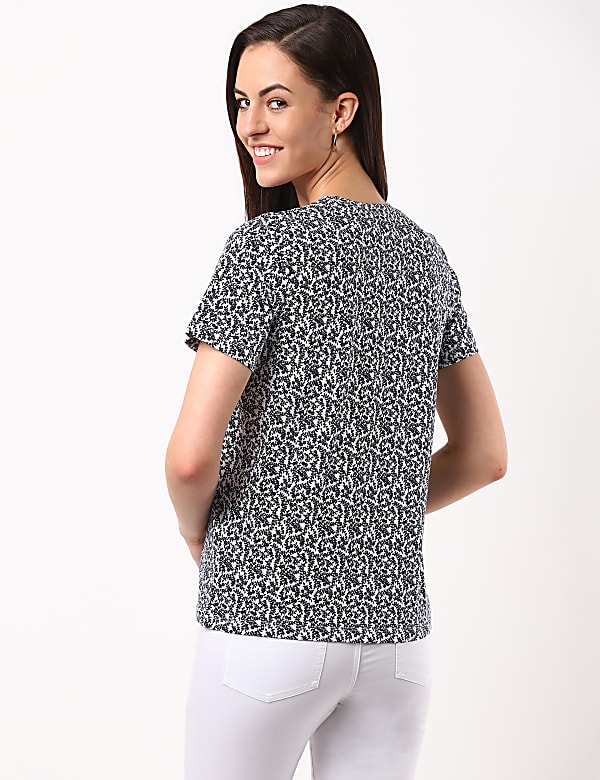 Straight SS Crew Print Tee