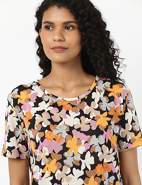 Floral Crew Neck Tee
