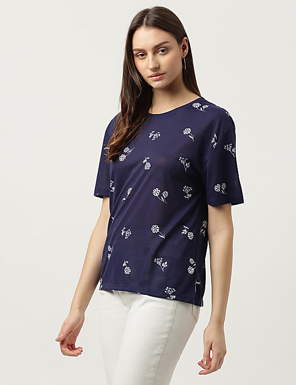 Floral Printed Short Sleeve T-Shirt