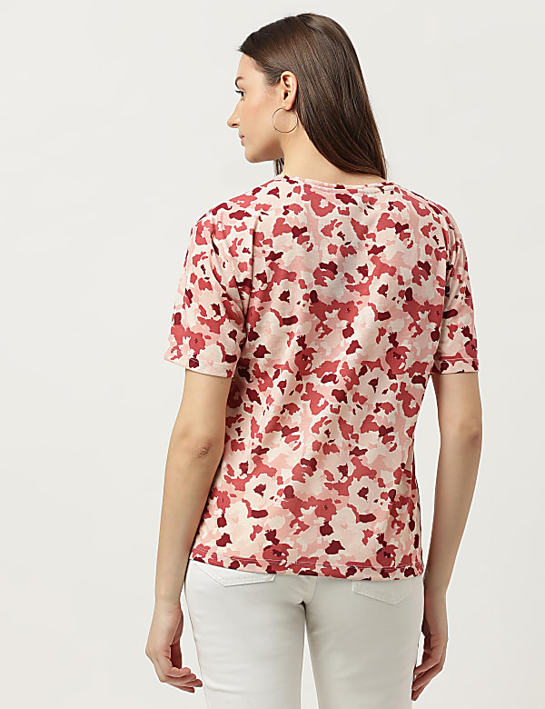 Camo Printed Round Neck T-Shirt