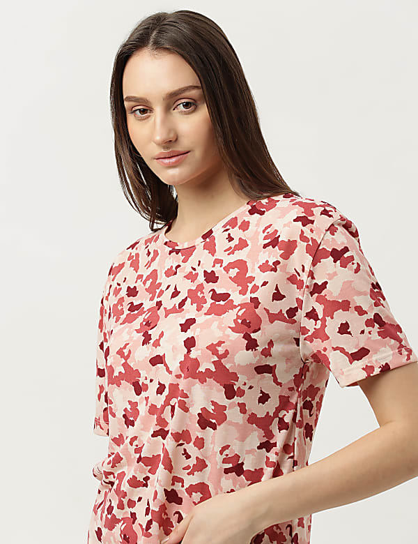 Camo Printed Round Neck T-Shirt
